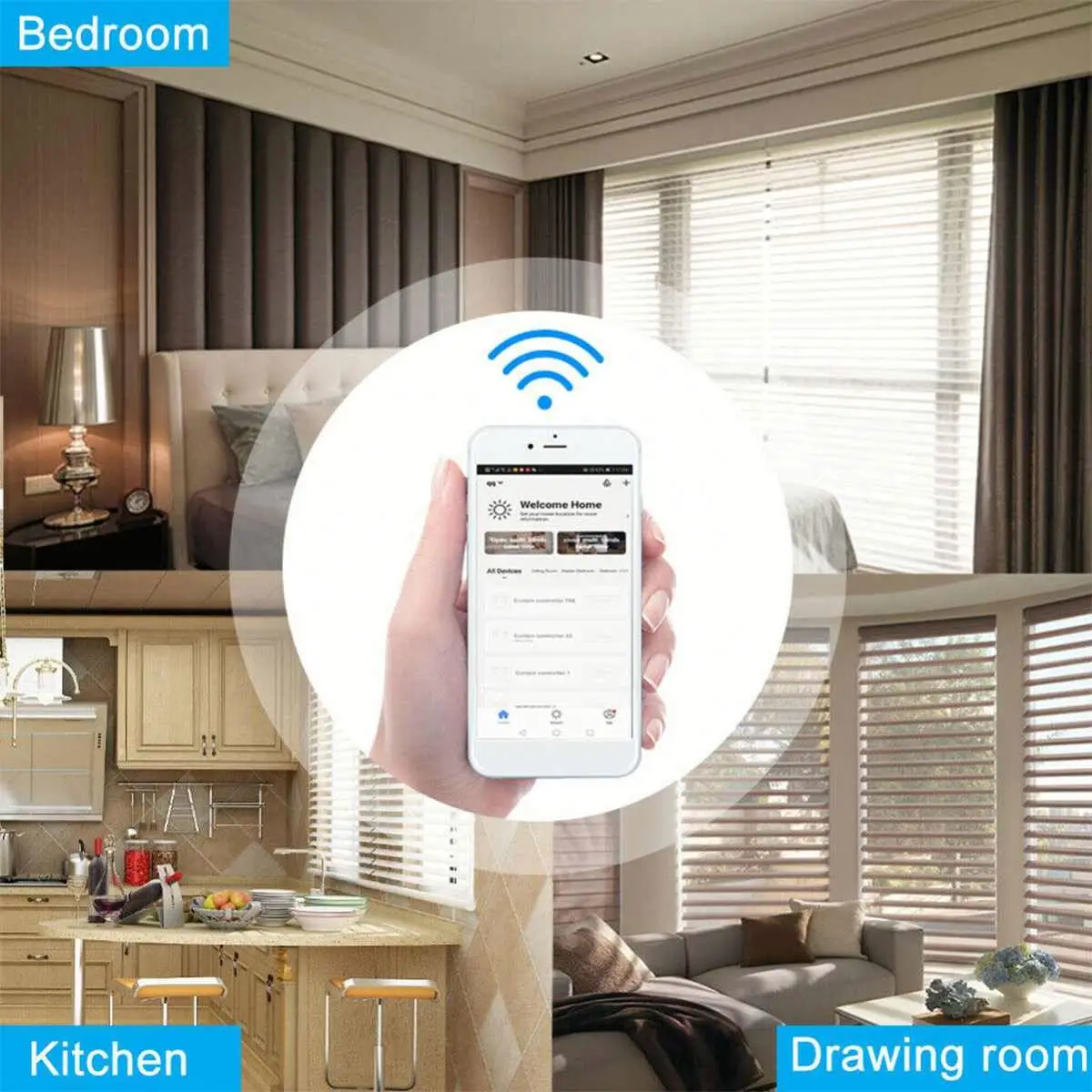Tuya Smart Home WIFI Remote Control Blinds Curtain Shade Shutters Chain Motor