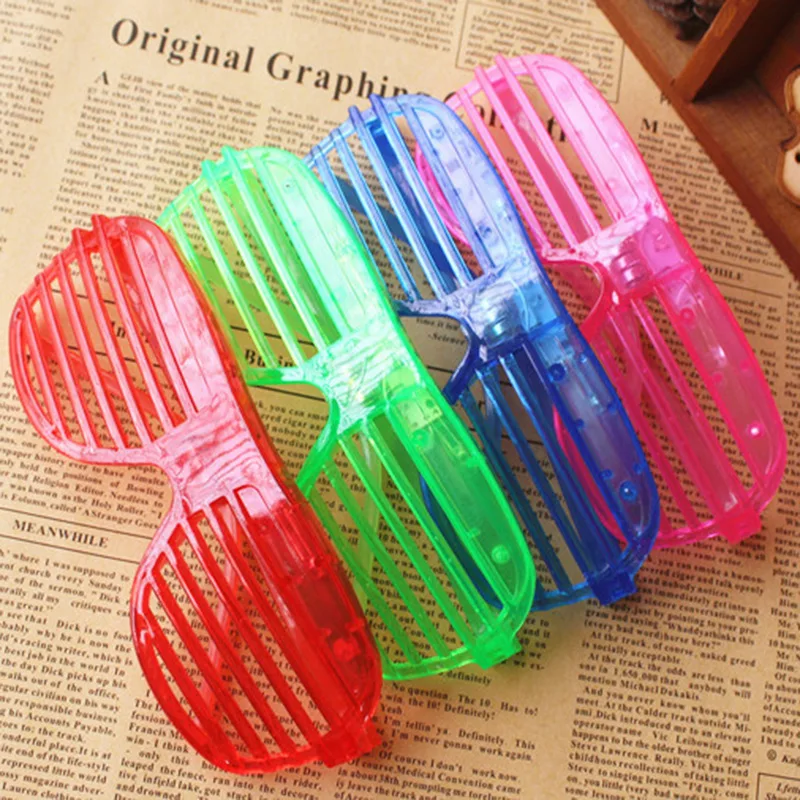 Led Shutter Shades Glasses 6 Colors Luminous Light Up Flashing Neon Glasses Glow in Dark Party Favors Led Party glasses