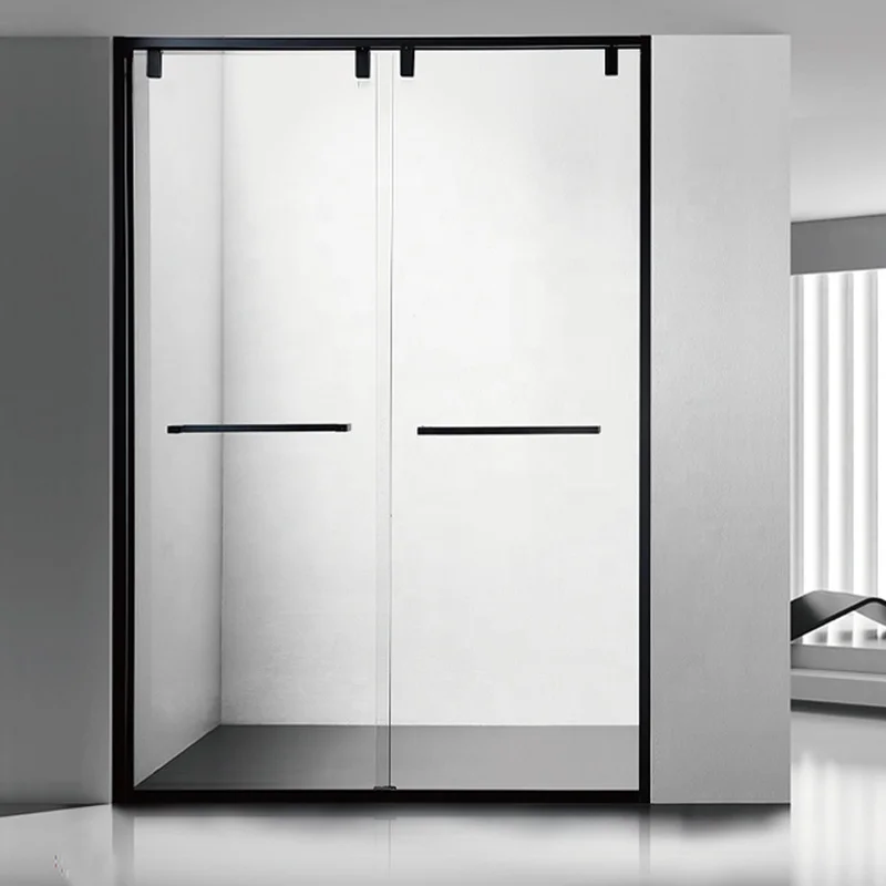 Modern Stainless Customized Frame Polished Hotel Home Bathroom Glass Shower Sliding Door