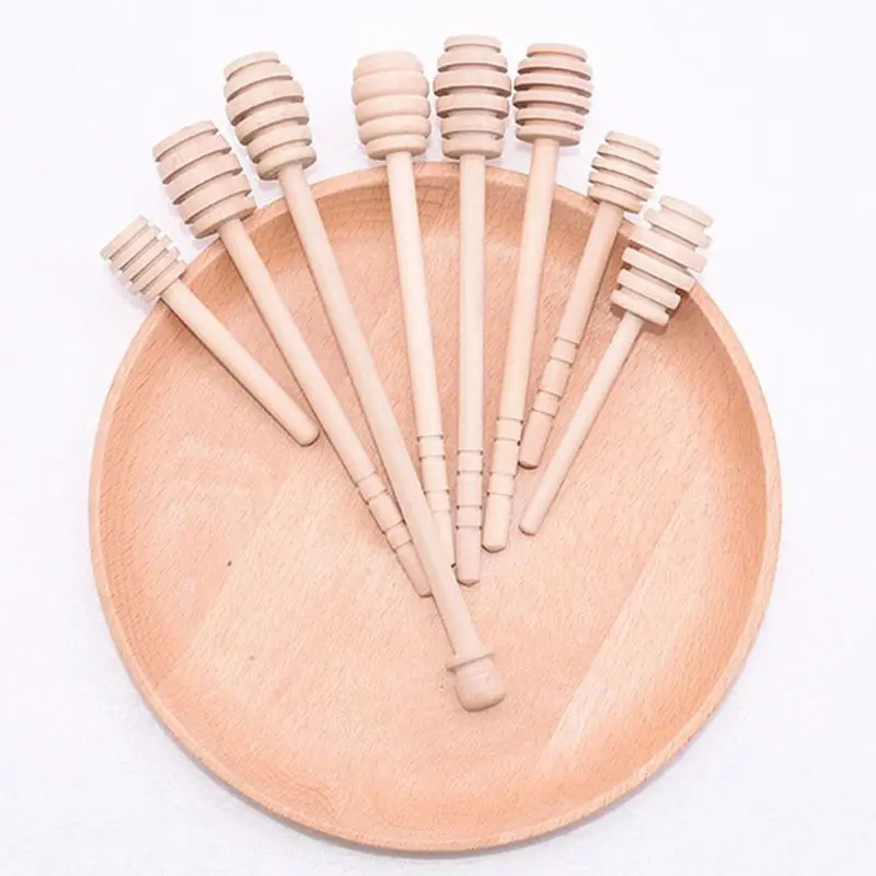 Factory Custom 8/10/15/16 cm Natural Wood Mini Coffee Jam Spoon Honey Dipper Stirrer Sticks