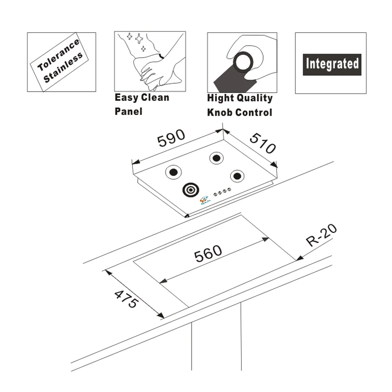 newly designed enamel gas cooker Appliance 4 burners stainless steel gas stove/gas hob