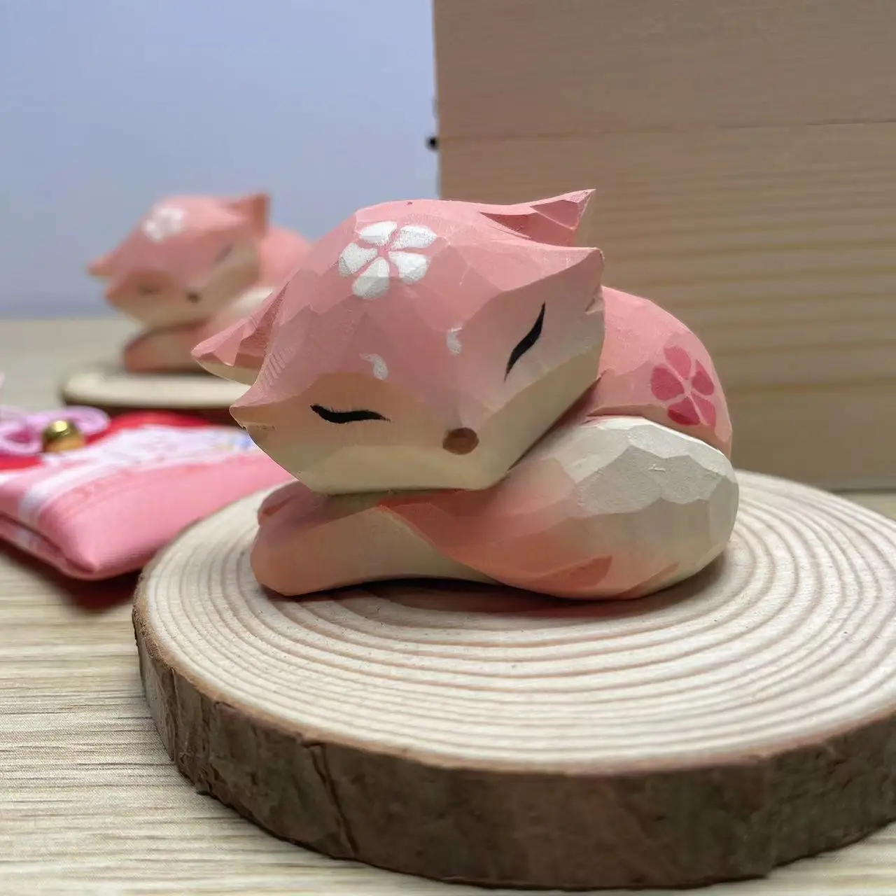 Eight god child wood carving small fox ornaments the original surrounding hand-made fox dol