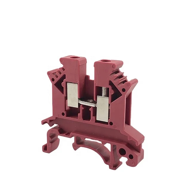 Red Fuse Terminal Block UK2.5B Contact Screw Clamp 2.5M Terminal Block Cable Connection Din Rail Terminal Block