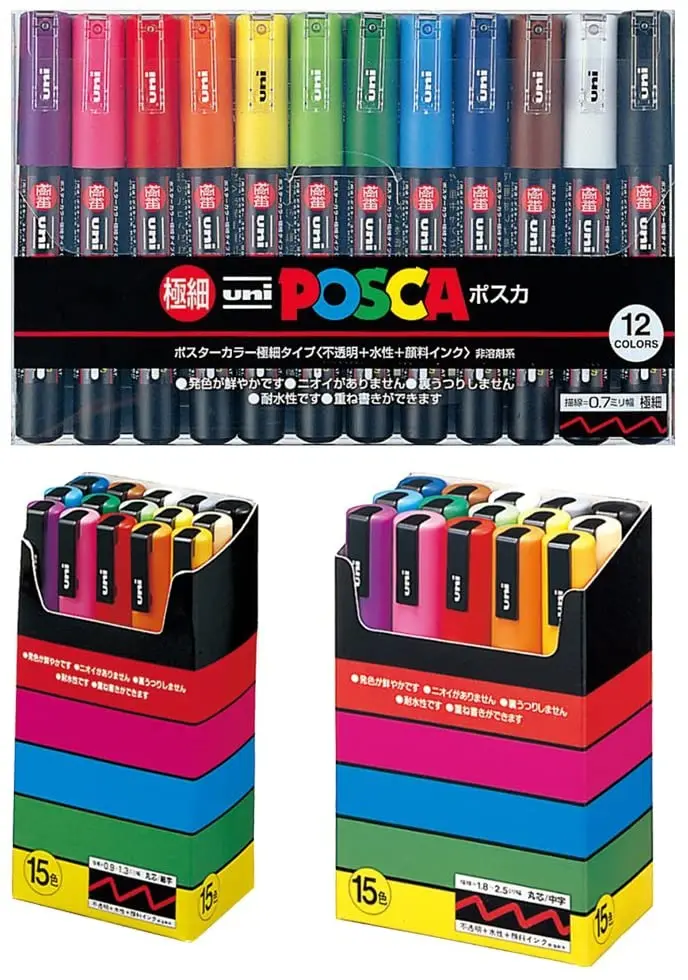 UNI PC-3M POSCA, маркер Uni Posca, фломастер Uni POSCA, непрозрачный Перманентный Маркер
