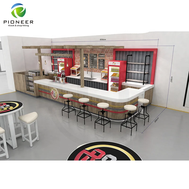 Выставочный кофейный киоск Pioneer cafe bar в торговом центре/киоск для выставки фаст-фуда