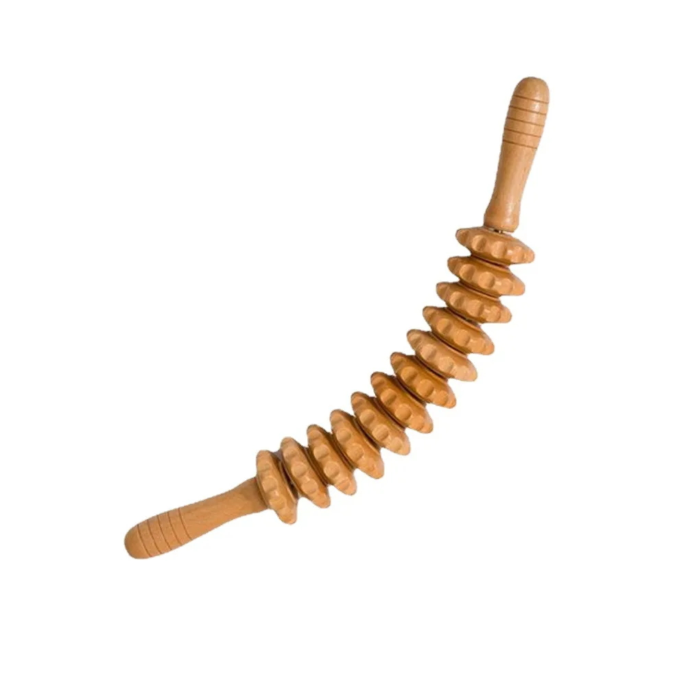 Wooden 12-wheel flex muscle massager
