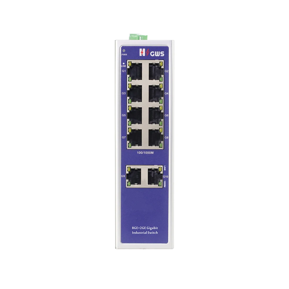 ONV sub-brand Factory Price 8+2 1000M Ethernet Ports DIN rail Industrial Ethernet switch Support 12-48V input