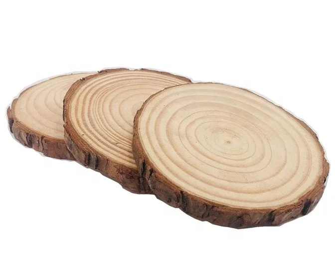 Unfinished Natural Wood Slices Circles Crafts Christmas Ornaments DIY Crafts with Bark for Crafts