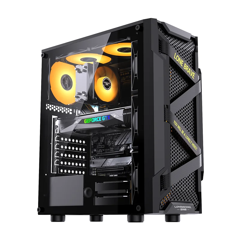 LOVINGCOOL 2025 Cheap Gaming Cases OEM M-ATX Computer Case ATX Power Supply PC Cabinet Tower Steel Plate PC Cases for Desktop