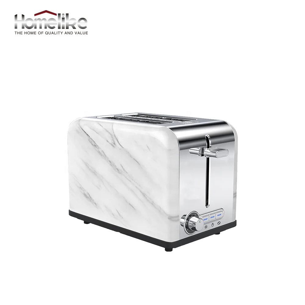 Marble and White with Variable Browning Control Defrost Reheat and Cancel Settings Removable Crumb Tray 2 Slice Toaster