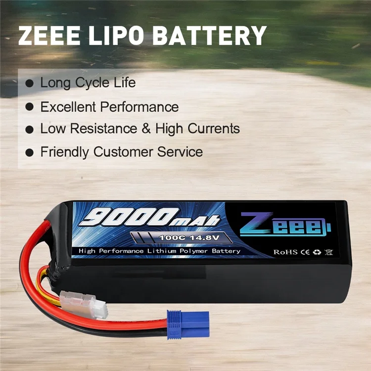 Zeee 4S 14 8 V 100C 9000 мА/ч лучший провод с силикатной гелевой батареи EC5 для Traxxas X-Maxx 8S 4WD RTR RC Monster