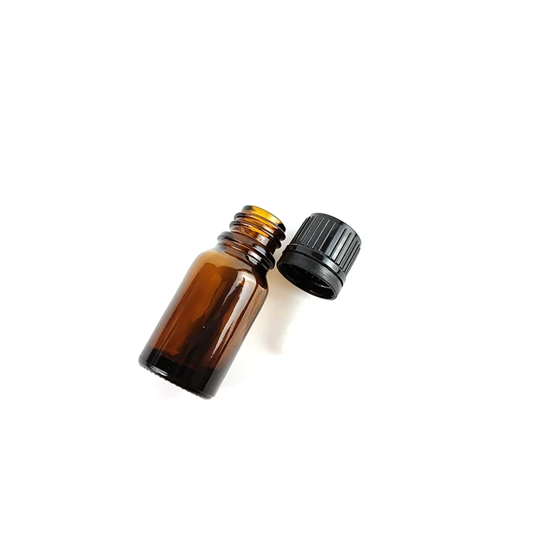 Ready to ship 18mm Tamper evident screw cap 5ml dropper 15ml 10ml essential oil amber glass bottle orifice reducer 10 ml