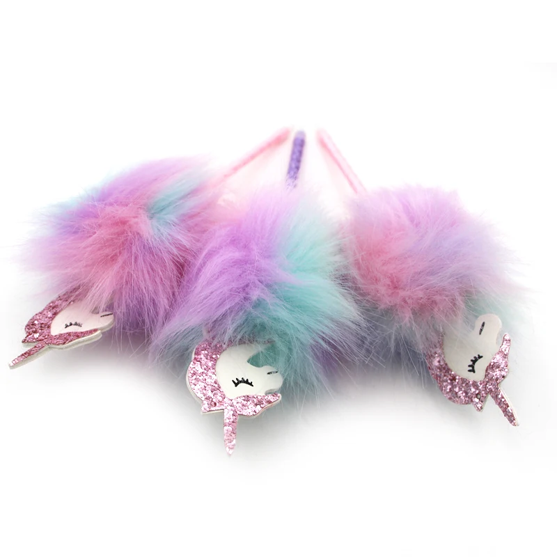 
Novelty cute pen unicorn pom pom pen furry kawaii ball pen 