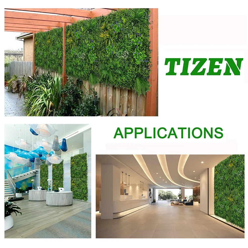 Fake Grass Hedge Jungle Vertical Plants Wall Artificial greenery decoration panel for