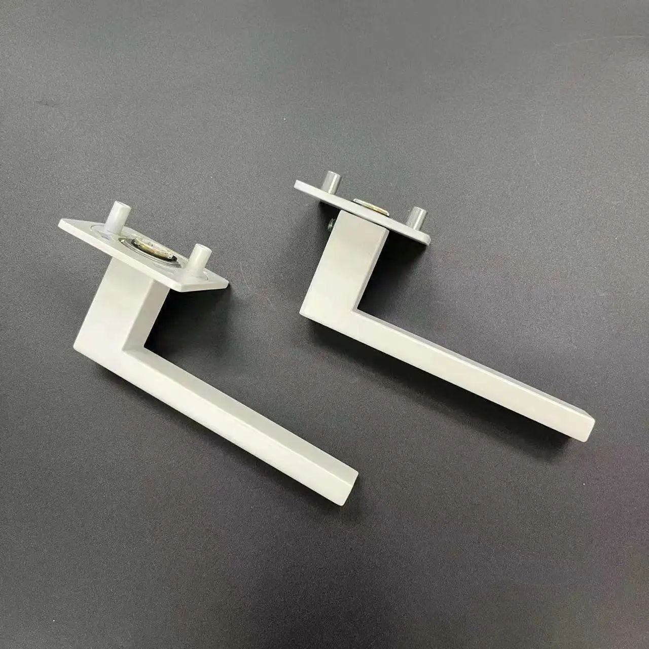 304 Stainless Steel Magnetic Rosettes Satin Square Timber Door Lever Handles