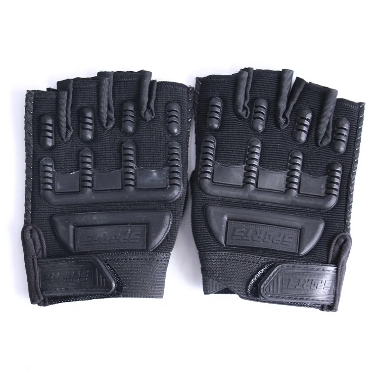 
Children half finger military hunting outdoor sports skateboard non-slip velcro Boy gloves 