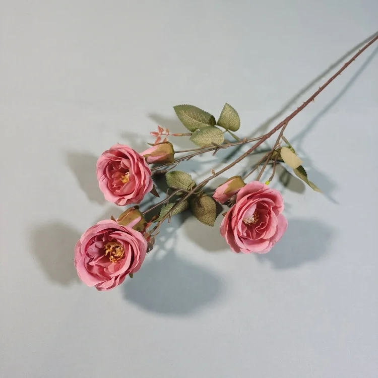 YOPIN 346 Artifical Plastic Rose Stems Silk Red Roses Artificial Flowers Tea Roses Flowers