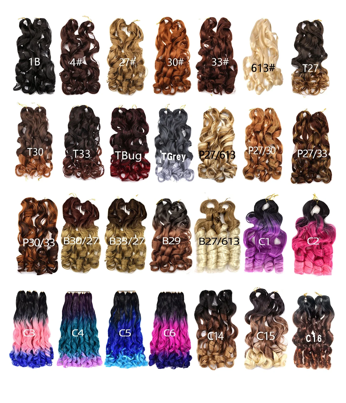 Loose Wave Crochet Braids Wave Curly Hair Bundles Spiral Curl Wavy Braids Pony Styler French Curl Braids Yaki Hair Extensions