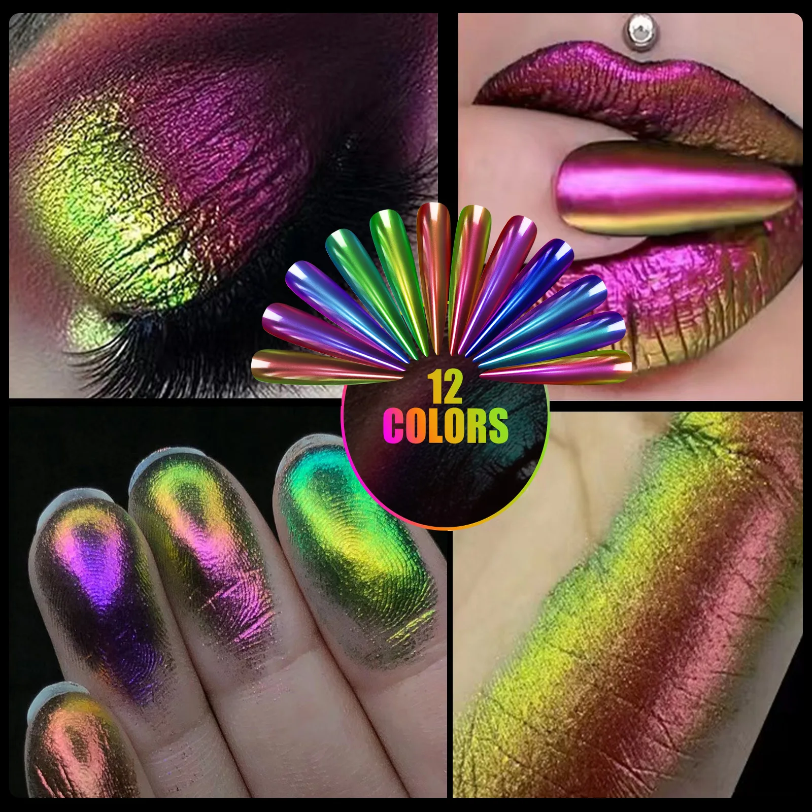 Nail Salon Manicure Pigment Glitter Dust Chrome Nail Powder Metallic Mirror Effect Pigment