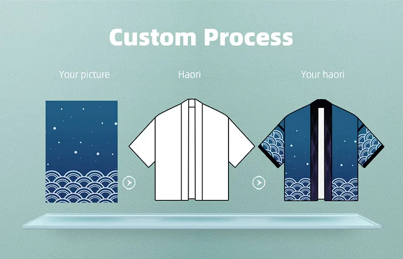 Customized Cosplay Printed Haori Anime Kimono Yukata Costumes Cloak Summer Short Sleeve Shirts