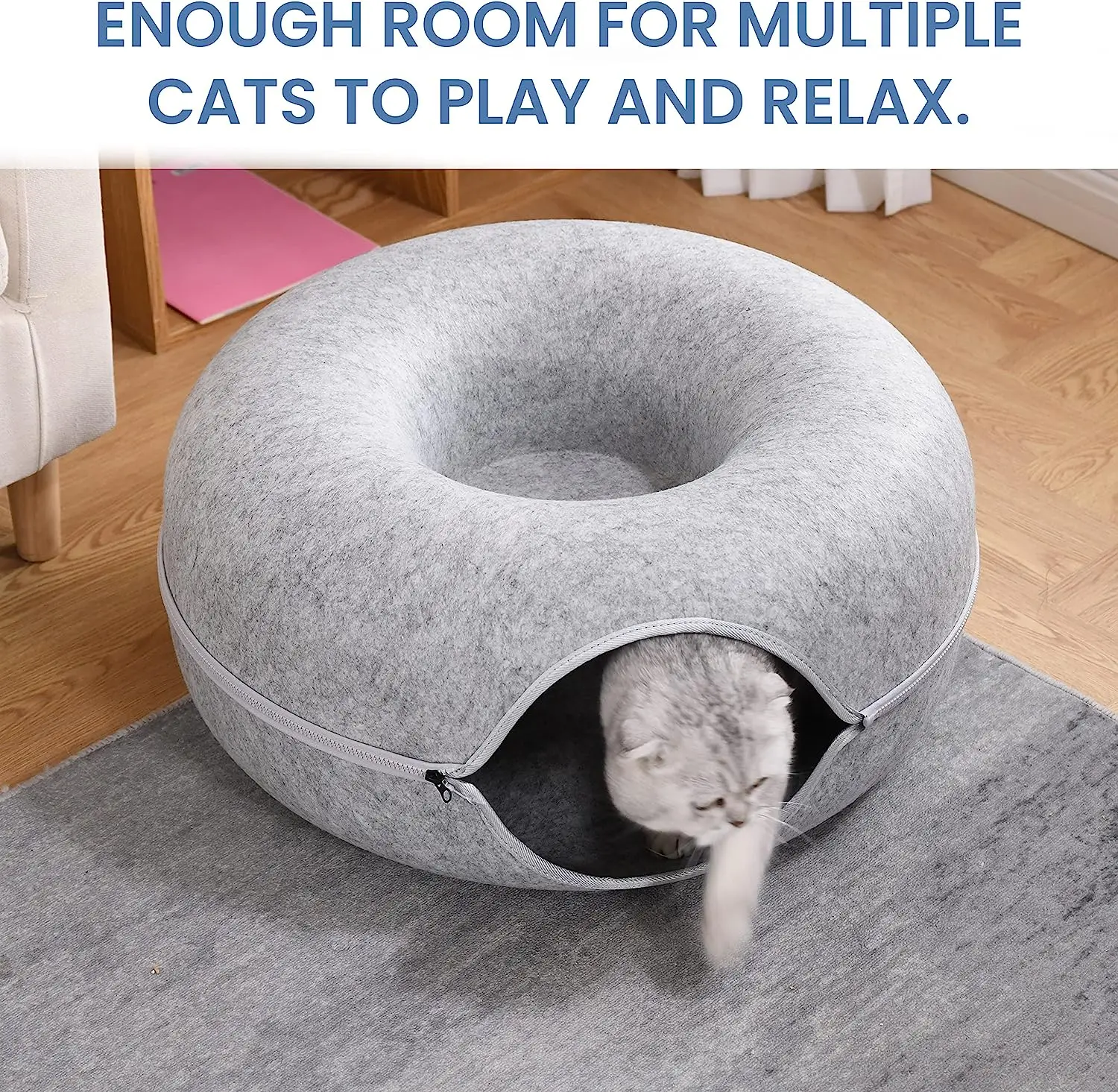 Factory Direct Sale Wholesale Pet Supplies Cat Tunnel Bed Pet Interactive accessories Play Toy Felt Cat Tunnel Tubes Bed