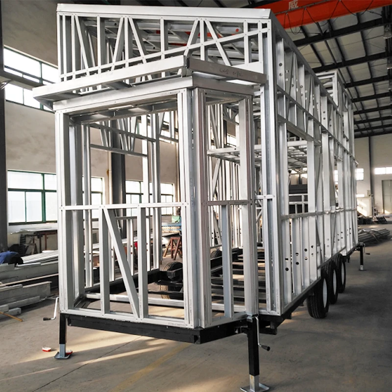 Mountaineer Ready Made Steel Frame Prefab Tiny House With Trailer on Wheels WPC Board Wall