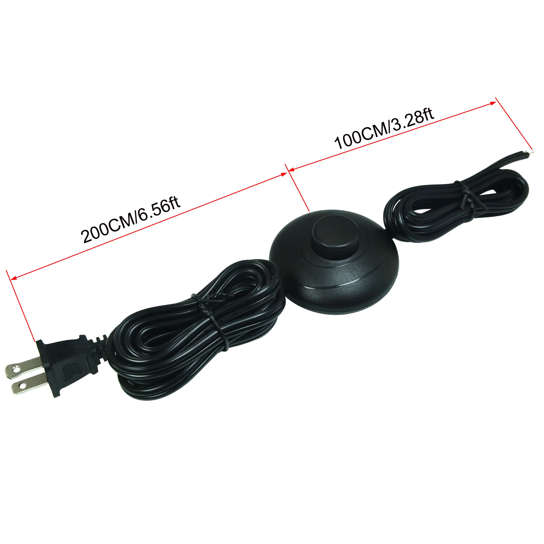FILSHU 3M/9.8Ft Spt-2 18AWG AC Power Cord Plug with Floor Foot Pedal Push Switch