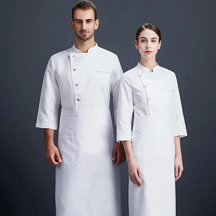  Custom Hotel Chef Uniform With Embroidery Logo Restaurant Kitchen Coat