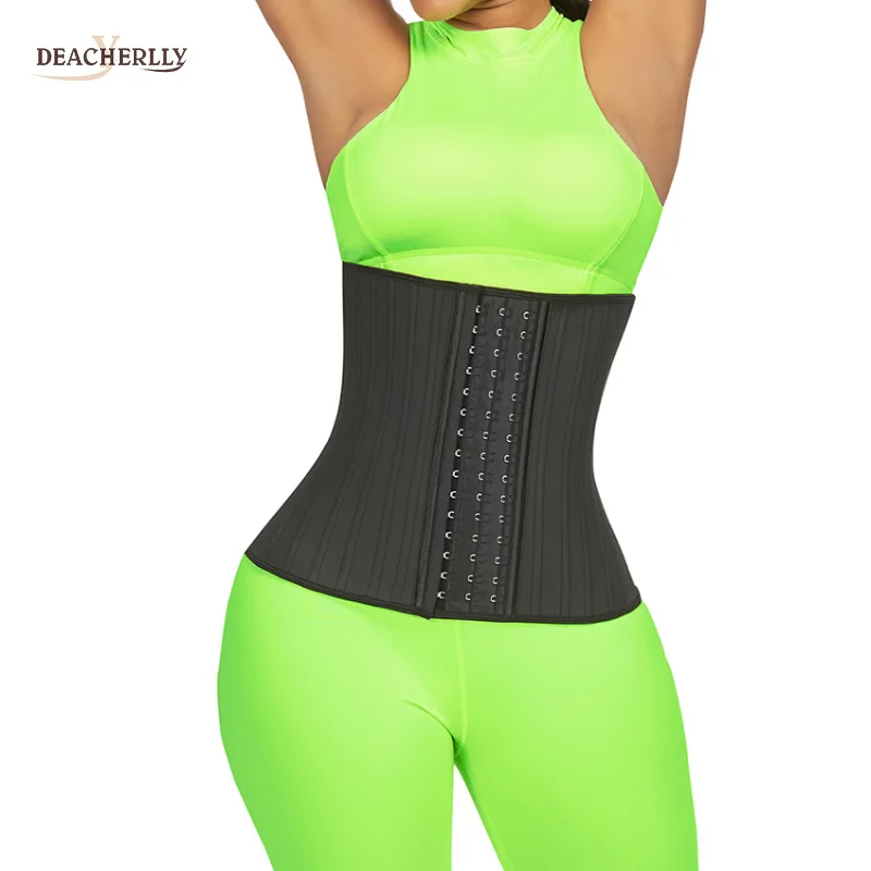 Columbian Faja Stomach Fat Burning Belt Latex Waist Trainer Corset 29 Steel Boned Belly Wrap Plus Size
