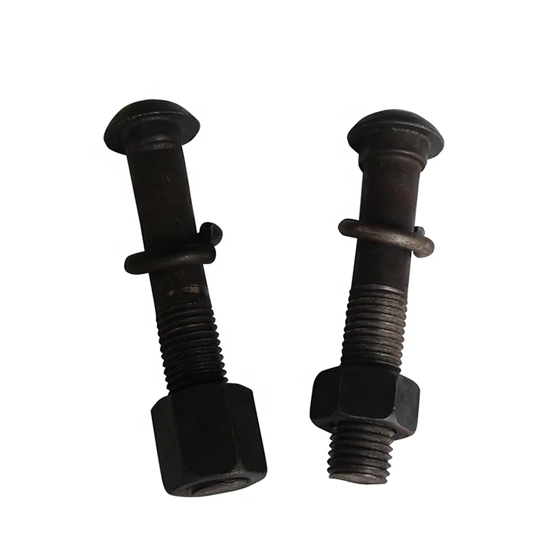 high quality HDG railway fastener rail track bolt with nut fish bolt/Railway Rail Fishtail Bolt For Joint Bar Grade 8.8