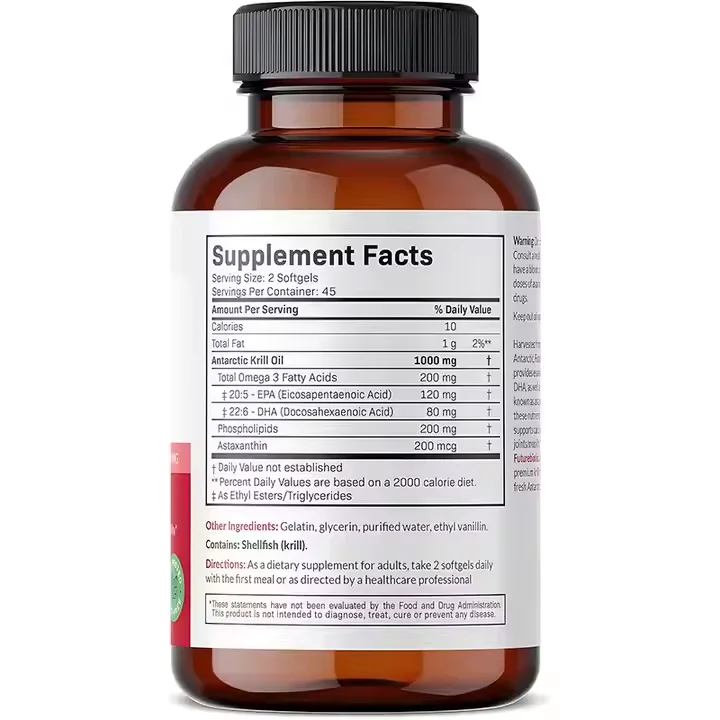 OEM Manufacturer Supply Natural Antioxidant Krill Oil Krill Oil Capsules, Astaxanthin Omega-3 Krill Oil Softgels