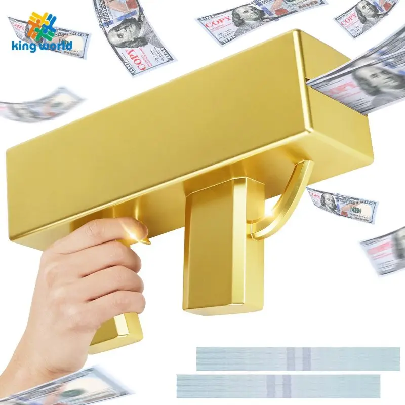 Newest Gold Brick Money Spraying Gun Spray Machine Money Gun Shooter Cash Cannon Rain Flying Color Super Money Gun
