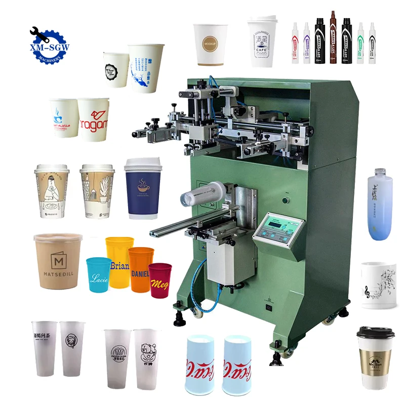 Hot Sale Vial Silkscreen Printer High Precision Single Color Round Silk Screen Printing Machine For Cosmetic Glass Bottle