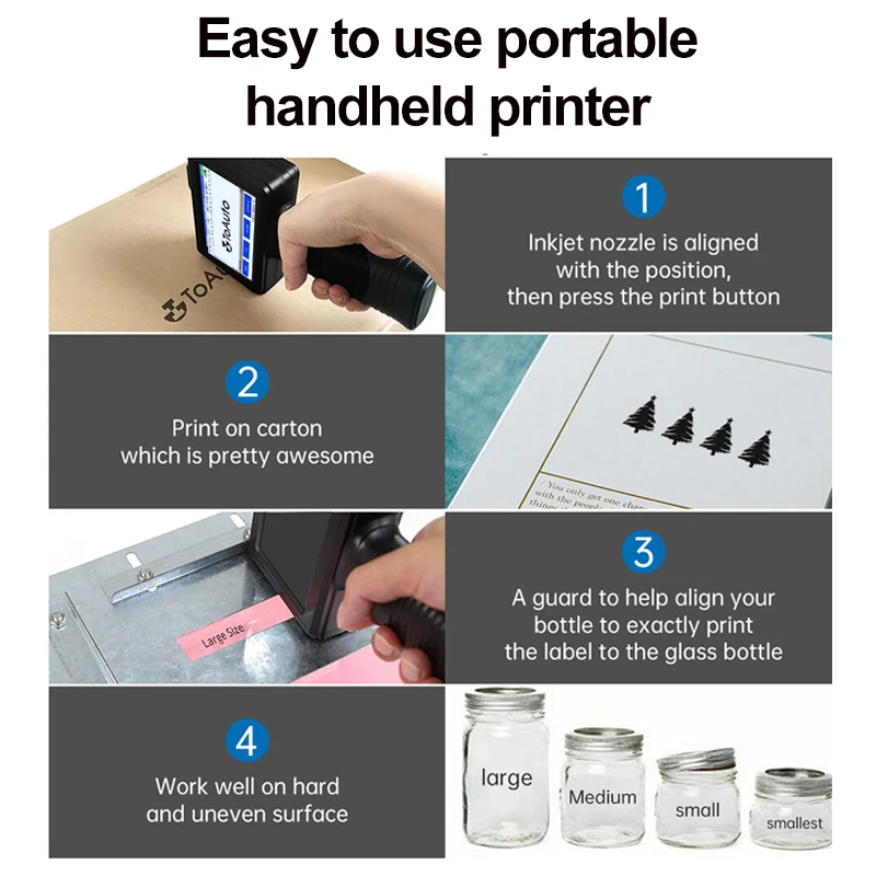 SC16 Handheld Inkjet Printer Intelligent Manual Barcode QR Code Printer Number Batch Production Date Bottle Cap Coding