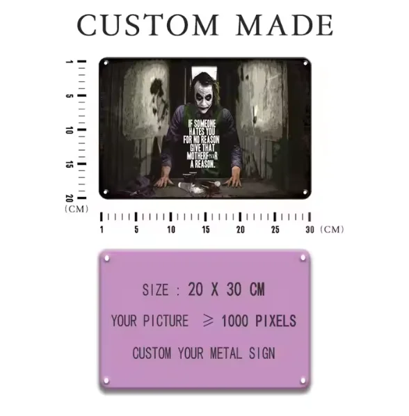 Customize metal tin sign Emboss Enamel vintage garage decorative poster retro metal tin plate plaque classic motorcycle car