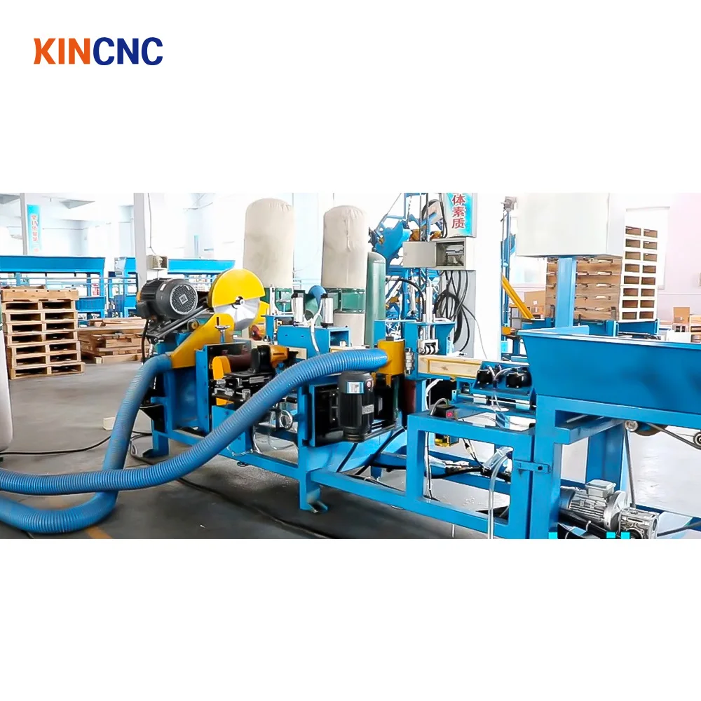 KINCNC Factory Price Automatic Wood Pallet Block Saw Cutting Machine Wood Block Cutter