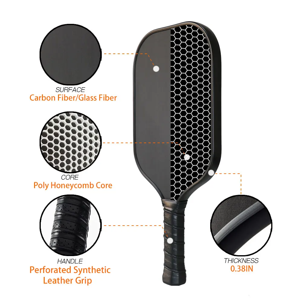 Supplier Reaction Ball Racket Carbon Fiber Professional Tennis Racquet Pickleball Paddles