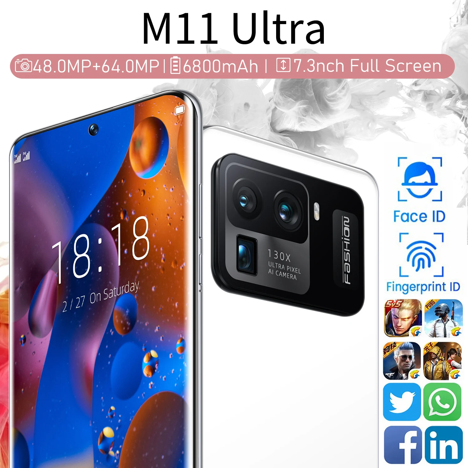 Покупки в Интернете телефоны Android сотовый телефон M11U 1tra 7 3 дюймов 16 ГБ + 512 Мобильный