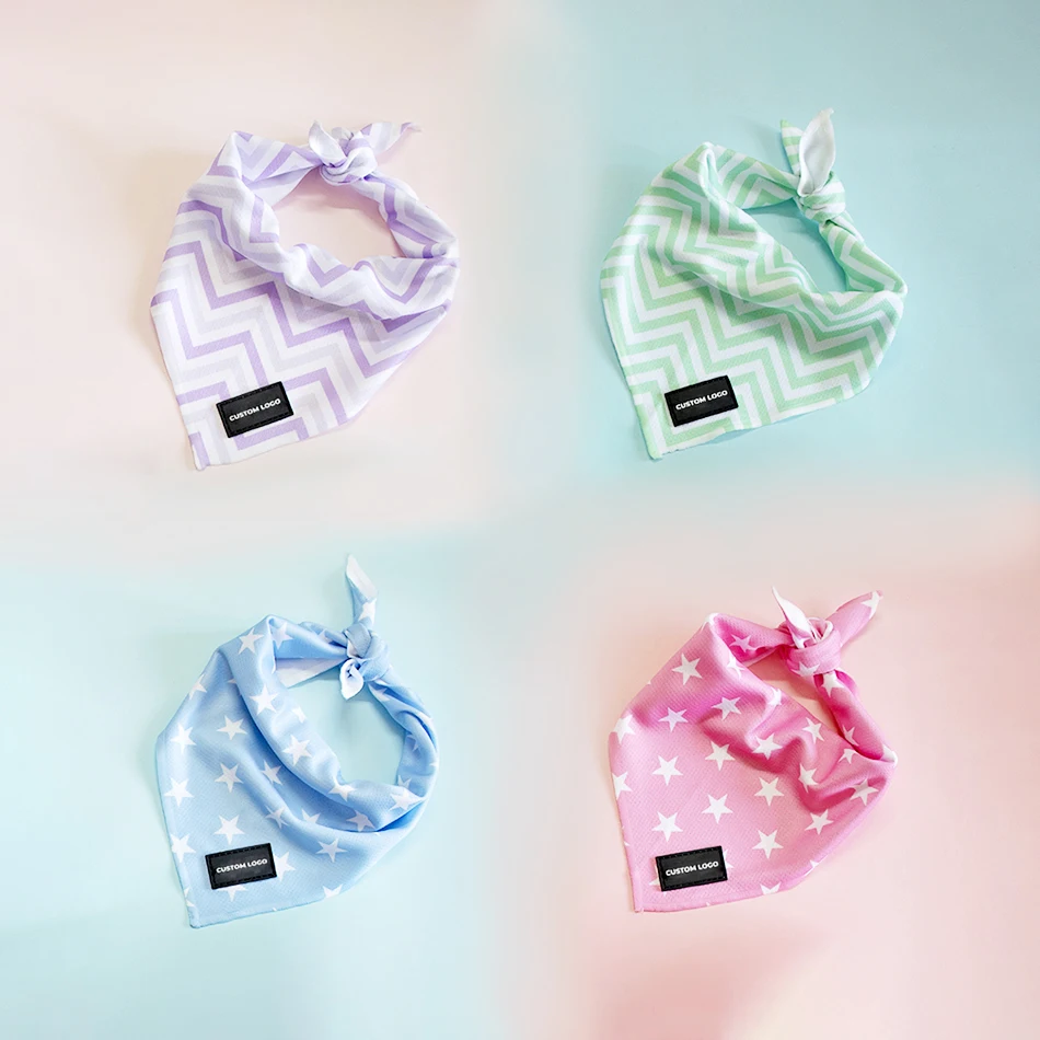 Customized popular printing small large dog bandana pet premium accessories sublimation triangle bandana for dog with logo