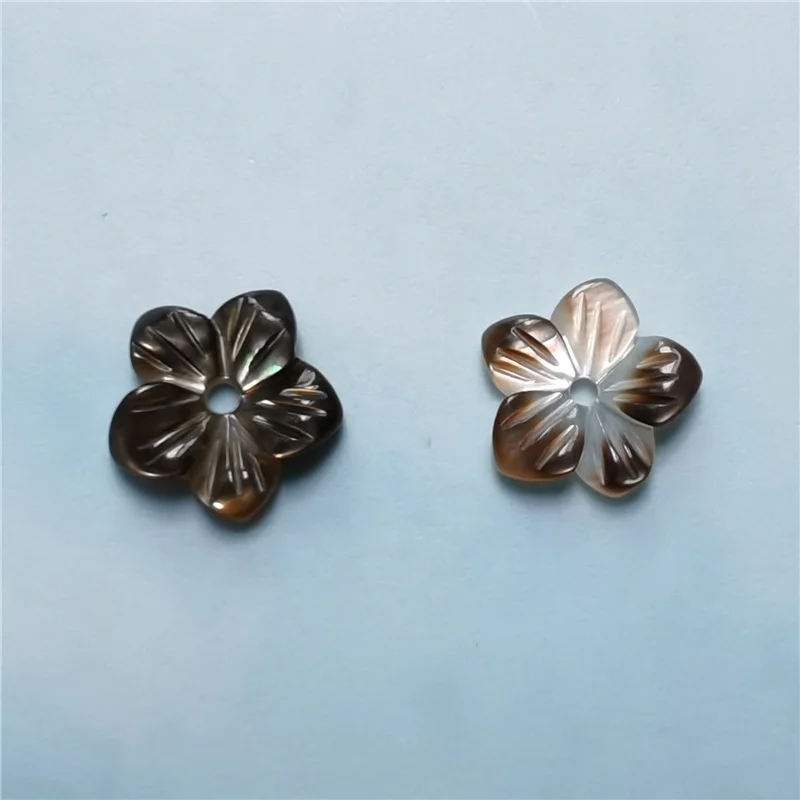Wholesale exquisite mother of pearl shell carved flower beads plum blossom for jewelry making accessories