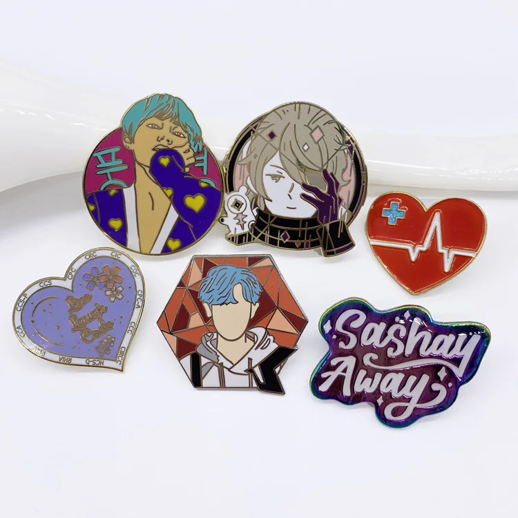 
Enamel pin manufactur custom cheap kpop hard enamel lapel pin 