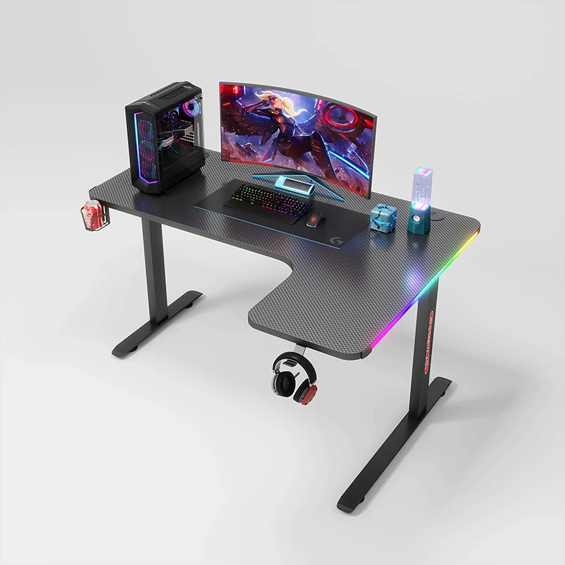 YZ Free Sample Accessories Pc Gaming Tables Fold Video Comput Modern Internet Cafe Consol Picture Black Gaming Desk For Pc