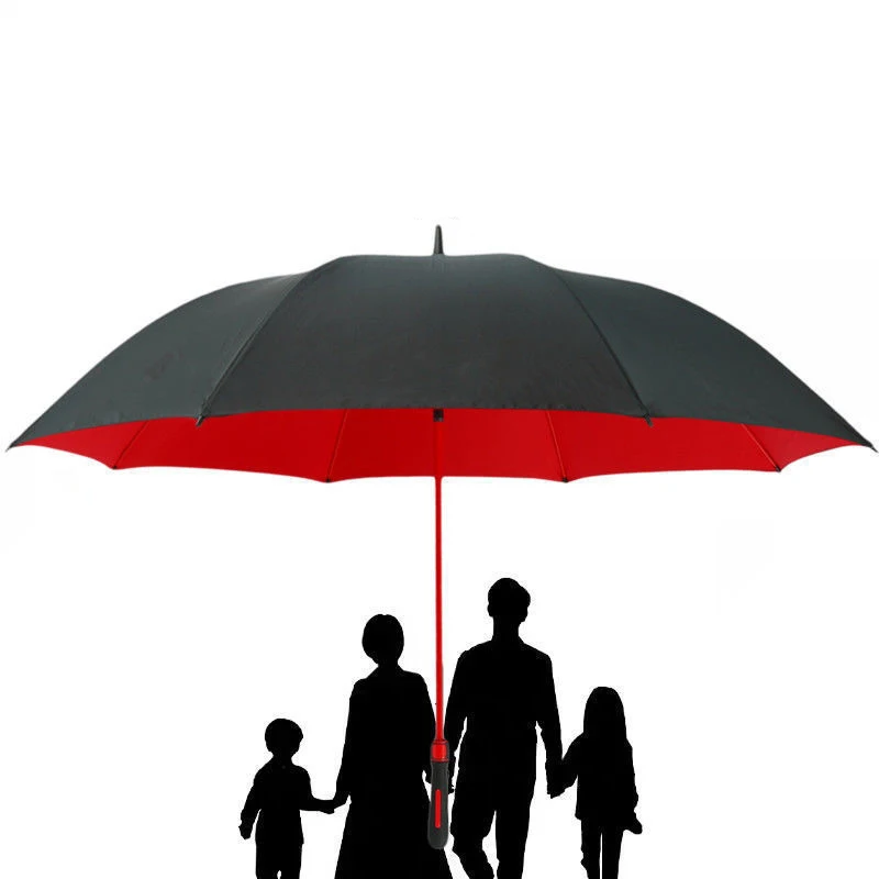 Оптовая продажа, недорогой персонализированный рекламный высококачественный Оранжевый рюкзак большого размера, зонт для гольфа с принтом логотипа, ветрозащитный