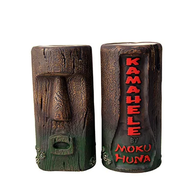 American Bar Creative Boat Tiki Cup Hawaiian Ceramic Skull Face Cocktail Cup Tiki Cup Beer Mug Custom Shape Color Size