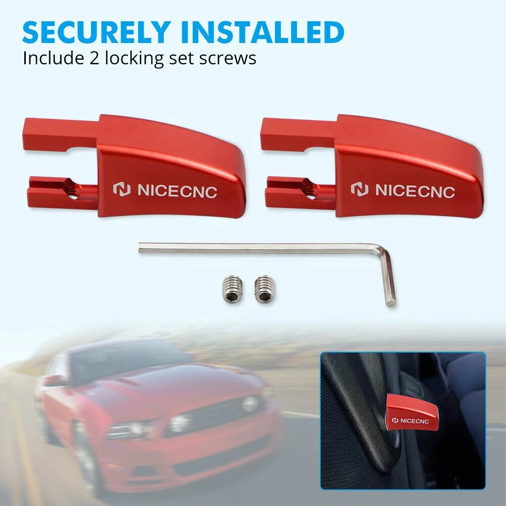 NiceCNC Aluminum Pair Seat Release Lever Kits For Ford Mustang 2005 2006 2007 2008-2014 #5R3Z-6362762-AAC