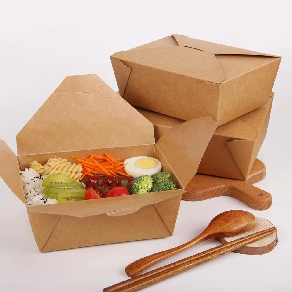 Customized size takeaway fruit salad container cardboard lunch boxes