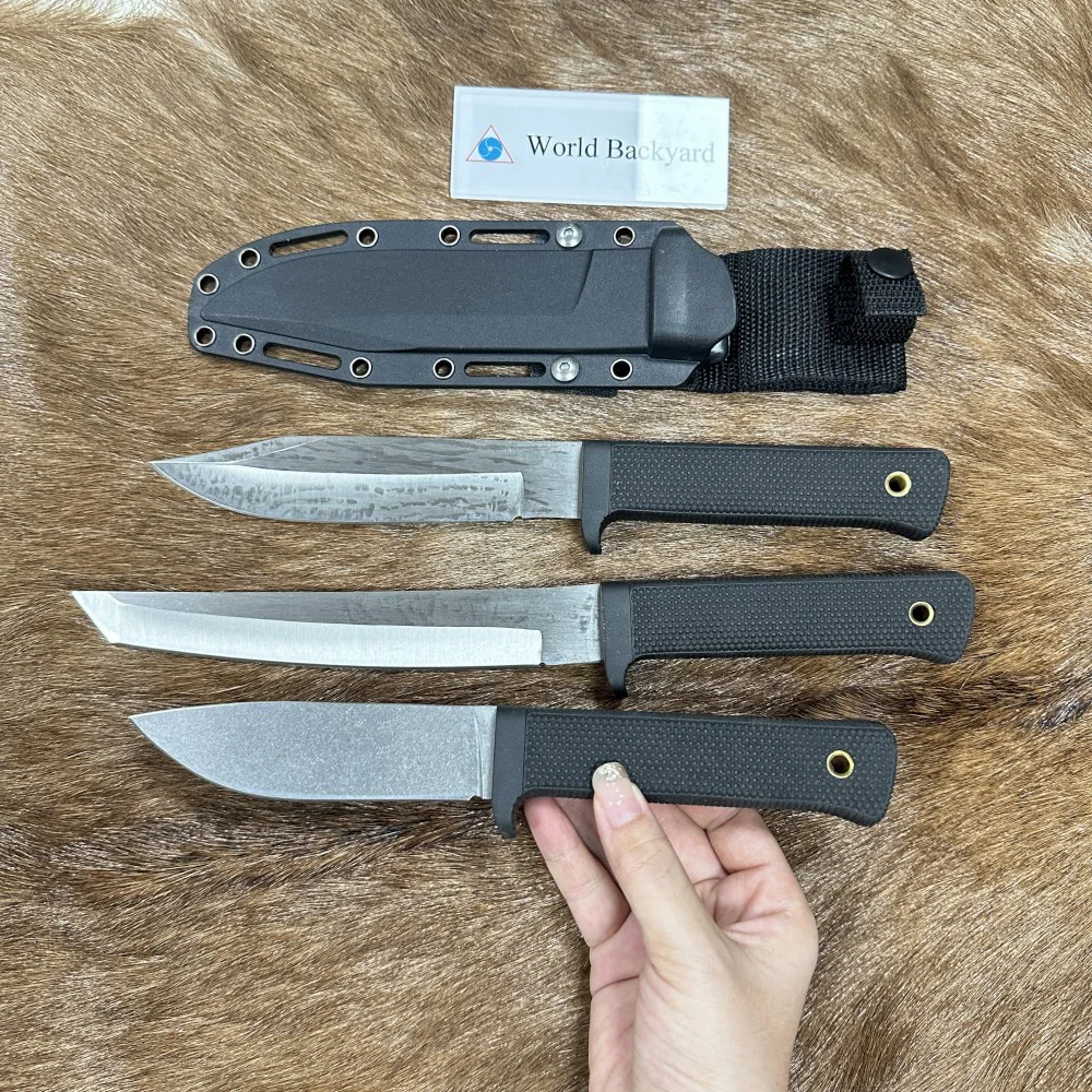 Excellent Drop Tanto point blade hunting knife with K-Sheath tactical knife with scabbard 440 Stainless Steel Fixed Blade knife