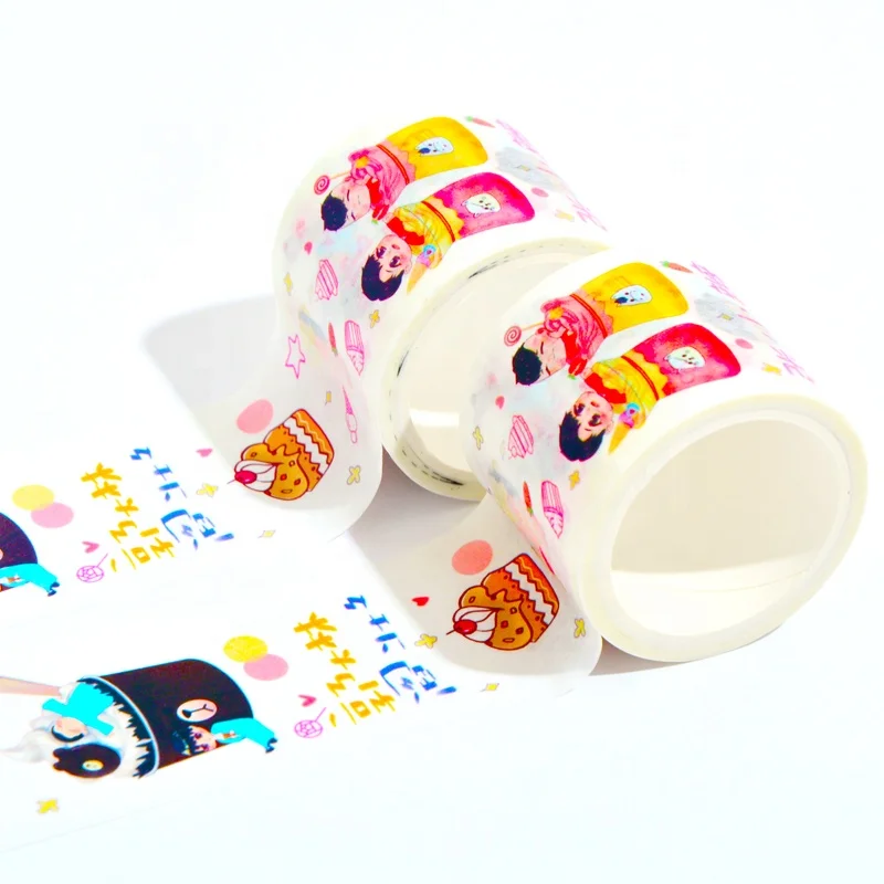 
cheap OEM logo custom cartoon anime printed washi tape Japanese masking kawaii love washi tape paper as gift 