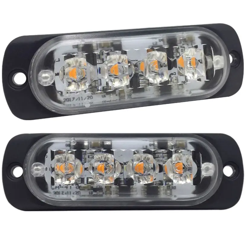 High bright 3 watt led lighthead led grille surface mount strobe light head car exterior led flash warning strobe light head