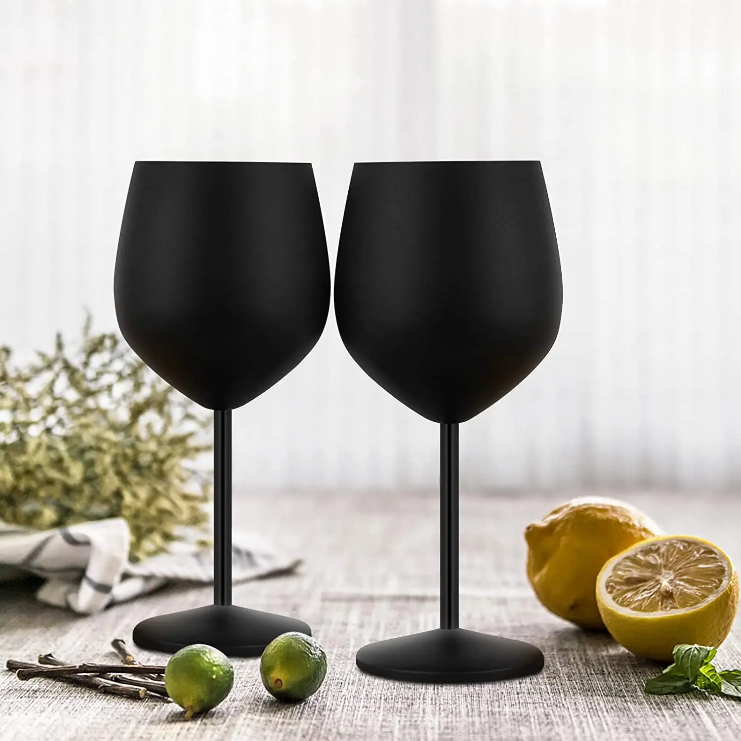 Litex Customized Color Disposable Metal Aluminum Glass Drinking Wine Goblet Cup 500ml Recycle Aluminum Red Wine Glasses